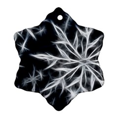 Snowflake In Feather Look, Black And White Ornament (snowflake)  by picsaspassion