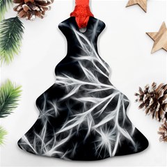 Snowflake In Feather Look, Black And White Christmas Tree Ornament (2 Sides)