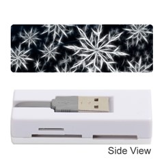 Snowflake In Feather Look, Black And White Memory Card Reader (stick)  by picsaspassion