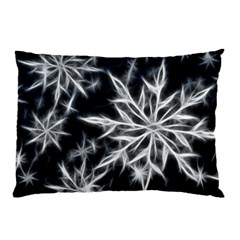 Snowflake In Feather Look, Black And White Pillow Case (two Sides)