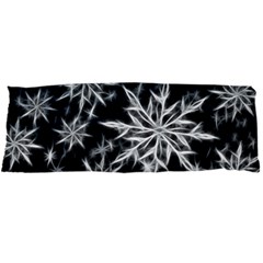 Snowflake In Feather Look, Black And White Body Pillow Case Dakimakura (two Sides)