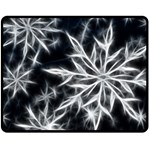 Snowflake in feather look, black and white Double Sided Fleece Blanket (Medium)  58.8 x47.4  Blanket Front