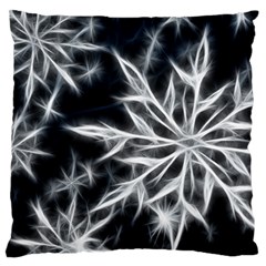 Snowflake In Feather Look, Black And White Standard Flano Cushion Case (one Side)