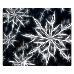 Snowflake In Feather Look, Black And White Double Sided Flano Blanket (small)  by picsaspassion