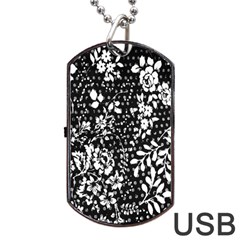 Flower Dog Tag Usb Flash (two Sides)  by Brittlevirginclothing