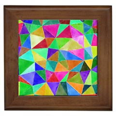 Triangles, Colorful Watercolor Art  Painting Framed Tiles