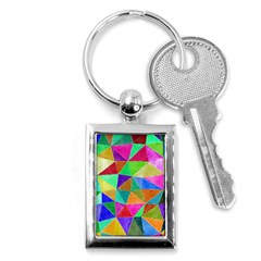 Triangles, Colorful Watercolor Art  Painting Key Chains (rectangle) 