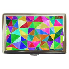 Triangles, Colorful Watercolor Art  Painting Cigarette Money Cases by picsaspassion