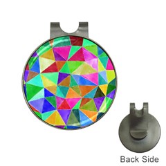 Triangles, Colorful Watercolor Art  Painting Hat Clips With Golf Markers