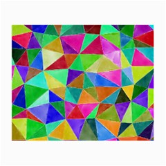 Triangles, Colorful Watercolor Art  Painting Small Glasses Cloth by picsaspassion