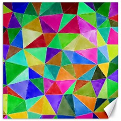 Triangles, Colorful Watercolor Art  Painting Canvas 12  X 12  