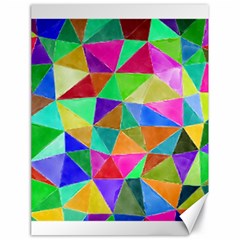 Triangles, Colorful Watercolor Art  Painting Canvas 18  X 24  