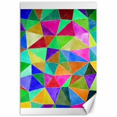 Triangles, Colorful Watercolor Art  Painting Canvas 20  X 30  