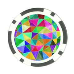 Triangles, Colorful Watercolor Art  Painting Poker Chip Card Guards