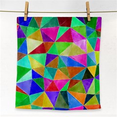 Triangles, Colorful Watercolor Art  Painting Face Towel