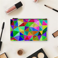 Triangles, Colorful Watercolor Art  Painting Cosmetic Bag (small) 