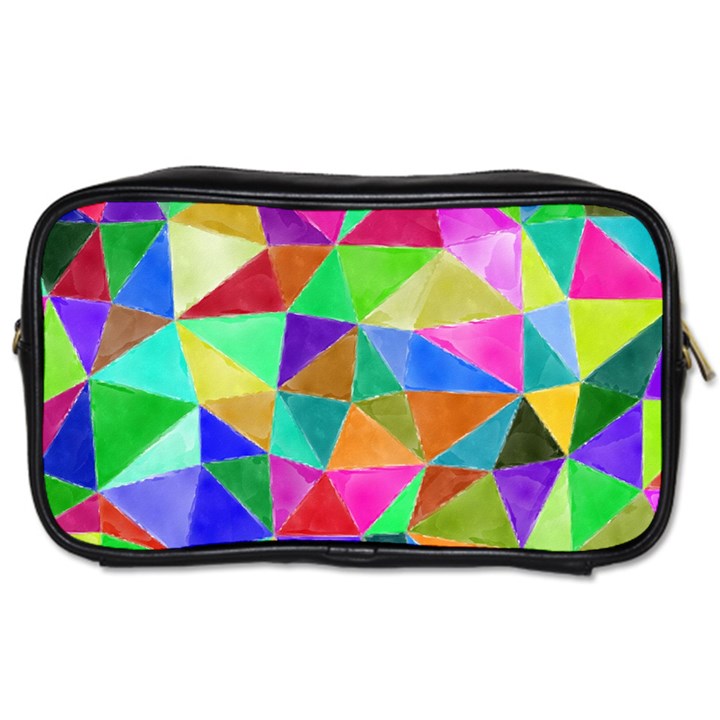 Triangles, colorful watercolor art  painting Toiletries Bags 2-Side