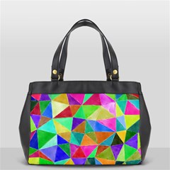 Triangles, Colorful Watercolor Art  Painting Office Handbags