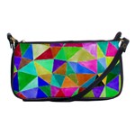 Triangles, colorful watercolor art  painting Shoulder Clutch Bags Front