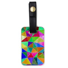 Triangles, Colorful Watercolor Art  Painting Luggage Tags (one Side) 