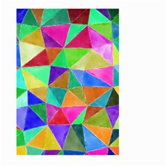 Triangles, Colorful Watercolor Art  Painting Large Garden Flag (two Sides)