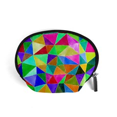 Triangles, Colorful Watercolor Art  Painting Accessory Pouches (small) 