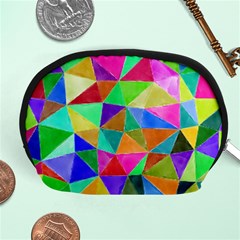 Triangles, Colorful Watercolor Art  Painting Accessory Pouches (medium)  by picsaspassion