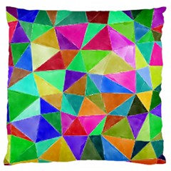 Triangles, Colorful Watercolor Art  Painting Standard Flano Cushion Case (one Side)