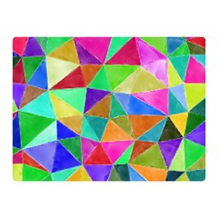 Triangles, Colorful Watercolor Art  Painting Double Sided Flano Blanket (mini)  by picsaspassion