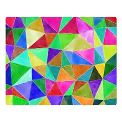 Triangles, Colorful Watercolor Art  Painting Double Sided Flano Blanket (large) 