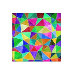 Triangles, Colorful Watercolor Art  Painting Satin Bandana Scarf by picsaspassion