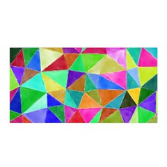 Triangles, Colorful Watercolor Art  Painting Satin Wrap by picsaspassion