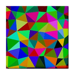 Colorful Triangles, Oil Painting Art Tile Coasters by picsaspassion