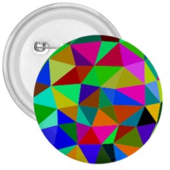 Colorful Triangles, Oil Painting Art 3  Buttons by picsaspassion