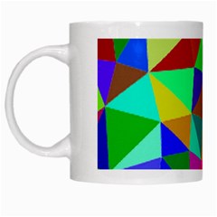 Colorful Triangles, Oil Painting Art White Mugs by picsaspassion