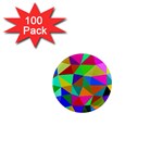 Colorful Triangles, oil painting art 1  Mini Magnets (100 pack)  Front