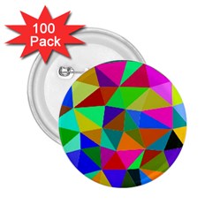 Colorful Triangles, Oil Painting Art 2 25  Buttons (100 Pack)  by picsaspassion