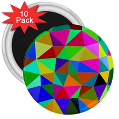 Colorful Triangles, Oil Painting Art 3  Magnets (10 Pack)  by picsaspassion