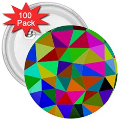 Colorful Triangles, Oil Painting Art 3  Buttons (100 Pack) 