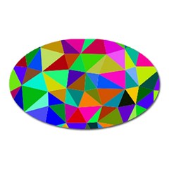 Colorful Triangles, Oil Painting Art Oval Magnet