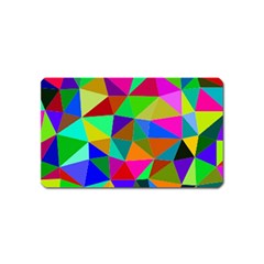 Colorful Triangles, Oil Painting Art Magnet (name Card)