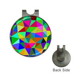 Colorful Triangles, Oil Painting Art Hat Clips With Golf Markers