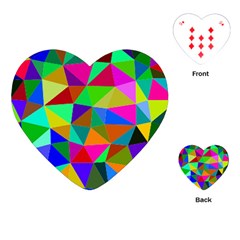 Colorful Triangles, Oil Painting Art Playing Cards (heart) 