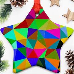 Colorful Triangles, Oil Painting Art Star Ornament (two Sides)  by picsaspassion