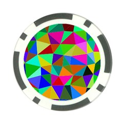 Colorful Triangles, Oil Painting Art Poker Chip Card Guards