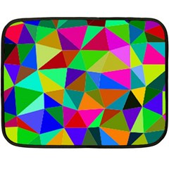 Colorful Triangles, Oil Painting Art Fleece Blanket (mini)