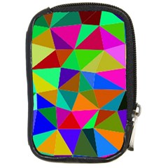 Colorful Triangles, Oil Painting Art Compact Camera Cases by picsaspassion