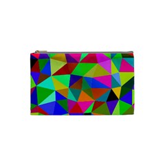 Colorful Triangles, Oil Painting Art Cosmetic Bag (small) 