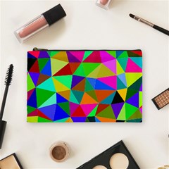 Colorful Triangles, Oil Painting Art Cosmetic Bag (medium) 