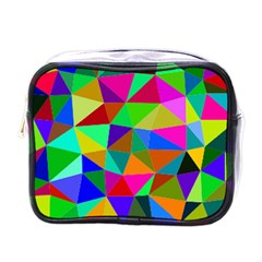 Colorful Triangles, Oil Painting Art Mini Toiletries Bags